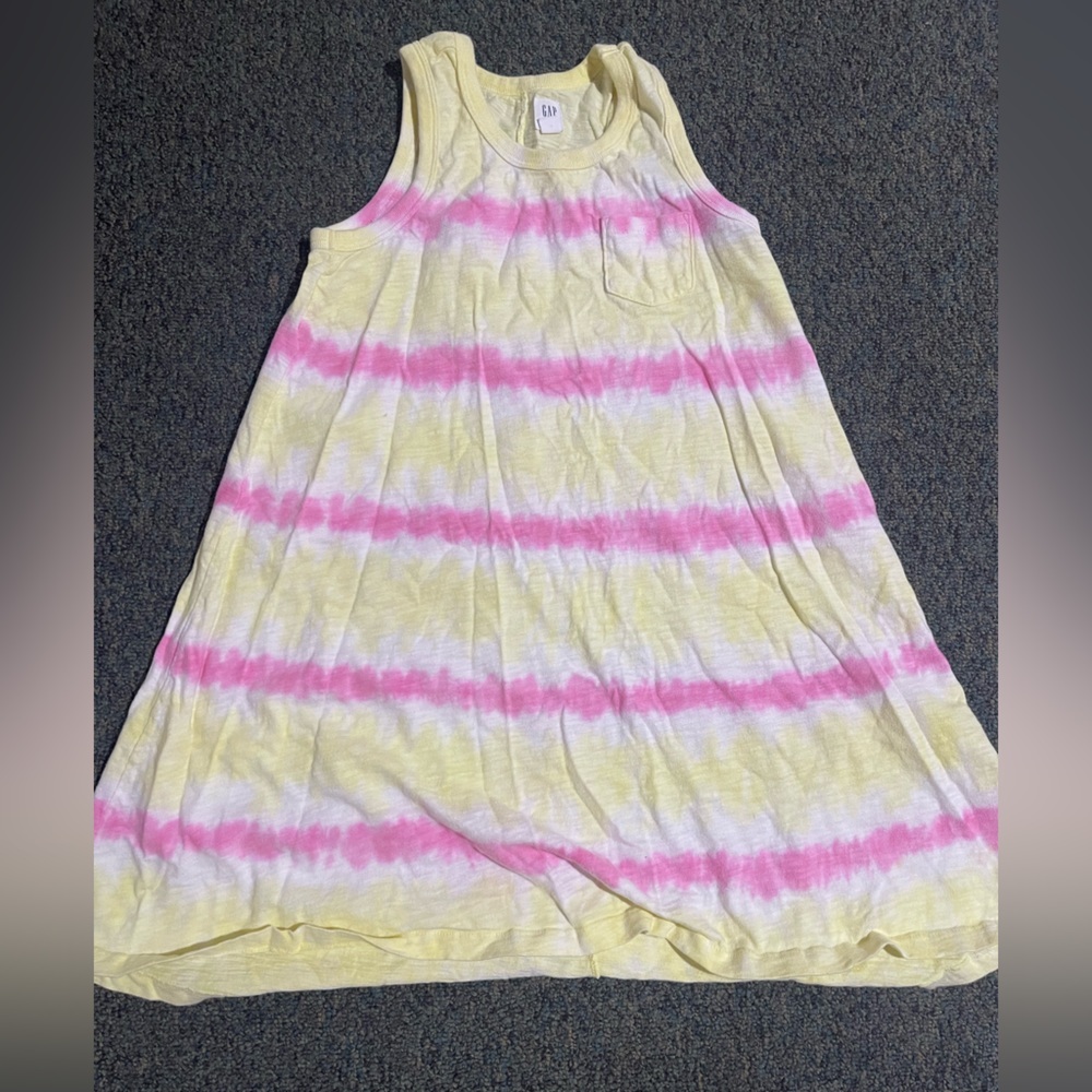 Girls Yellow and Pink Gap Tank Dress Medium size 8